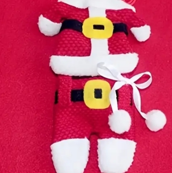 Eight (8)!!  Christmas Cutlery Holders, Ornaments. 4 Santa Pants, 4 Suits, NEW - Picture 2 of 12